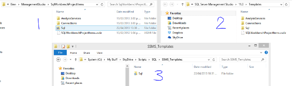 SSMS Template Directories