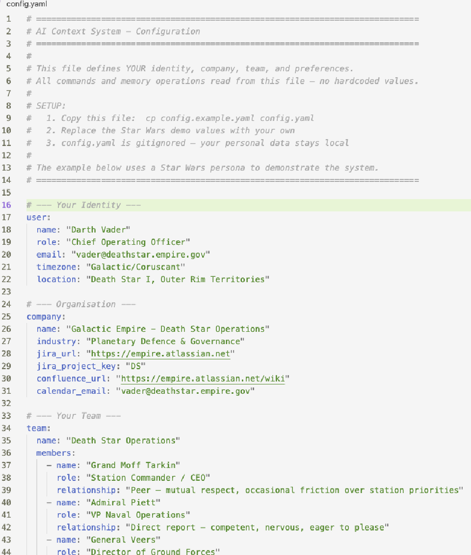 config.yaml with Star Wars demo values