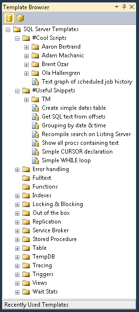 My SSMS Templates